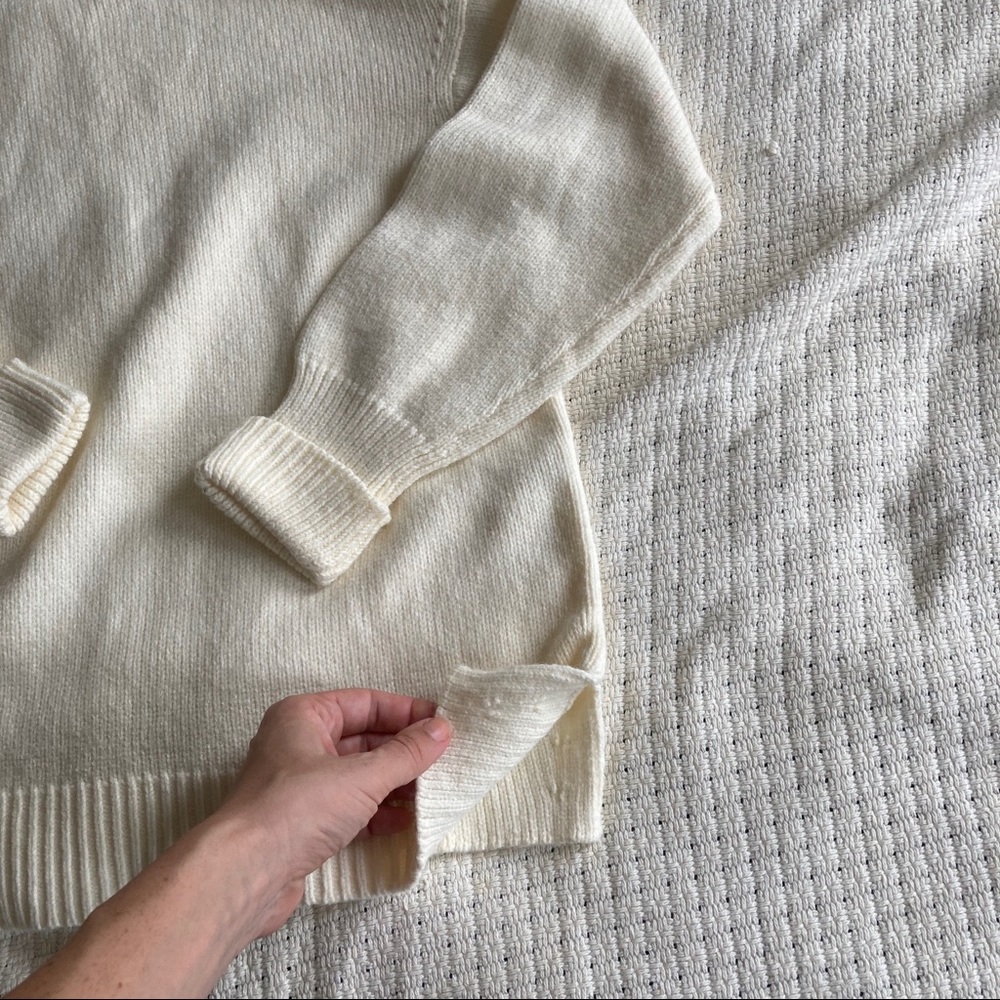 Anthropologie open shoulder white sweater, NWT - Picture 8 of 14